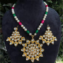Amoliya Jewels Gold Plated Kundan And Beads Necklace Set