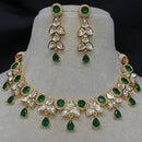 Amoliya Jewels Gold Plated Polki Kundan Necklace Set