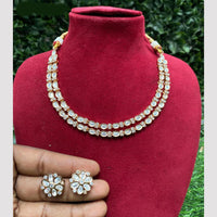 Amoliya Jewels Gold Plated Polki Kundan Necklace Set
