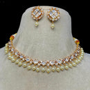 Amoliya Jewels Traditional Gold-Plated Polki Kundan And Beads Necklace Set