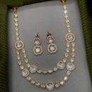 Amoliya Jewels Gold Plated Polki Kundan Necklace Set