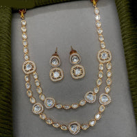 Amoliya Jewels Gold Plated Polki Kundan Necklace Set