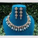 Amoliya Jewels Traditional Gold-Plated Polki Kundan And Beads Necklace Set