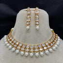 Amoliya Jewels Traditional Gold-Plated Polki Kundan And Beads Necklace Set