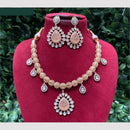 Amoliya Jewels Gold Plated Polki Kundan Necklace Set