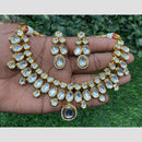 Amoliya Jewels Elegant Gold Plated Kundan Stone And Beads Necklace Set