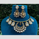 Amoliya Jewels Elegant Gold Plated Kundan Stone And Beads Necklace Set