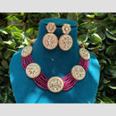 Amoliya Jewels Gold Plated Polki Kundan And Beads Necklace Set
