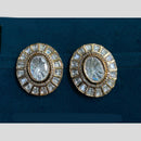 Amoliya Jewels Gold Plated Polki Kundan Stone Studs Earrings