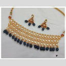 Amoliya Jewels Gold Plated Kundan Stone And Beads Choker Necklace Set