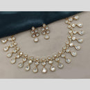 Amoliya Jewels Gold Plated Polki Kundan Stone Necklace Set