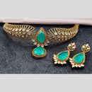 Amoliya Jewels Gold Plated Kundan Stone Necklace Set