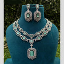 Amoliya Jewels Silver Plated American Daimonds Necklace Set