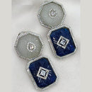 Amoliya Jewels Silver Plated American Diamond And Austrian Stone Dangler Earrings