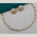 Amoliya Jewels Gold Plated Polki Kundan Stone Necklace Set