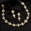Amoliya Jewels Gold Plated Kundan And Austrain Stone Necklace Set 