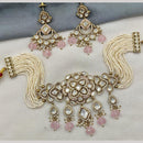 Amoliya Jewels Gold Plated Polki Kundan And Beads Choker Necklace Set