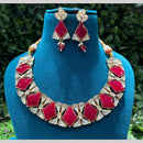 Amoliya Jewels Gold Plated Polki Kundan Necklace Set