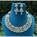 Amoliya Jewels Gold Plated Polki Kundan Necklace Set