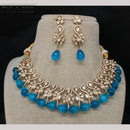 Amoliya Jewels Gold Plated Polki Kundan And Beads Necklace Set 