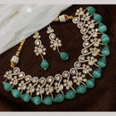 Amoliya Jewels Gold Plated Polki Kundan And Beads Necklace Set