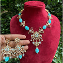 Amoliya Jewels Gold Plated Kundan And Austrain Stone Necklace Set