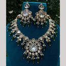 Amoliya Jewels Gold Plated Polki Kundan And Beads Necklace Set