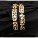 Amoliya Jewels Traditional Gold Plated Polki Kundan Openable Bangles Set