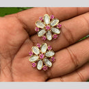 Amoliya Jewels Gold Plated Polki Kundan Stud Earrings