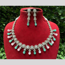 Amoliya Jewels Silver Plated American Daimonds Necklace Set