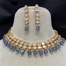 Amoliya Jewels Gold Plated Polki Kundan And Beads Necklace Set