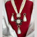 Amoliya Jewels  Divine Shine Austrain Stone And Pearls Necklace Set