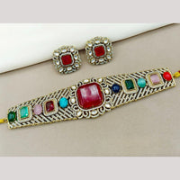 Amoliya Jewels Nawabi Glam Pota And Austrain Stone Choker Necklace Set