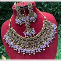 Amoliya Jewels Crystal & Beads Necklace Set