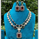 Amoliya Jewels Dazzling Crystal And Austrain Trendy Occasion Wear Necklace Set