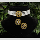 Amoliya Jewels Pearls Choker Necklace with Studs Earrings
