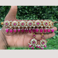 Amoliya Jewels Polki Kundan and Beads Choker Necklace Set