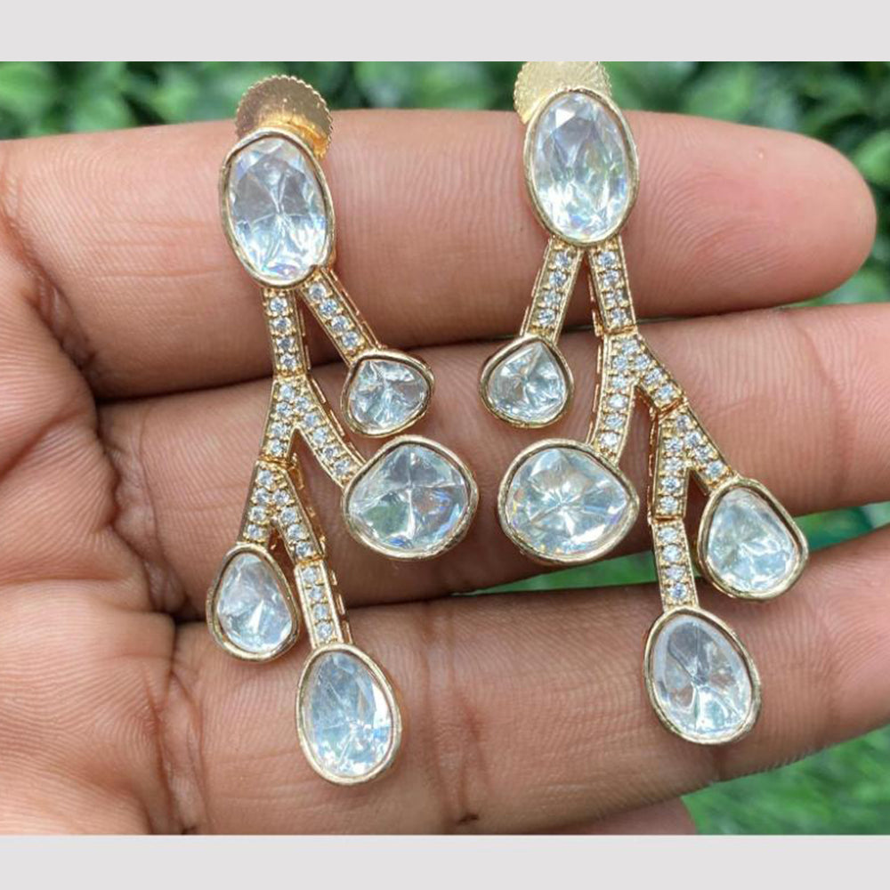 Amoliya Jewels Veil Of Tradition Polki Kundan Dangler Earrings 