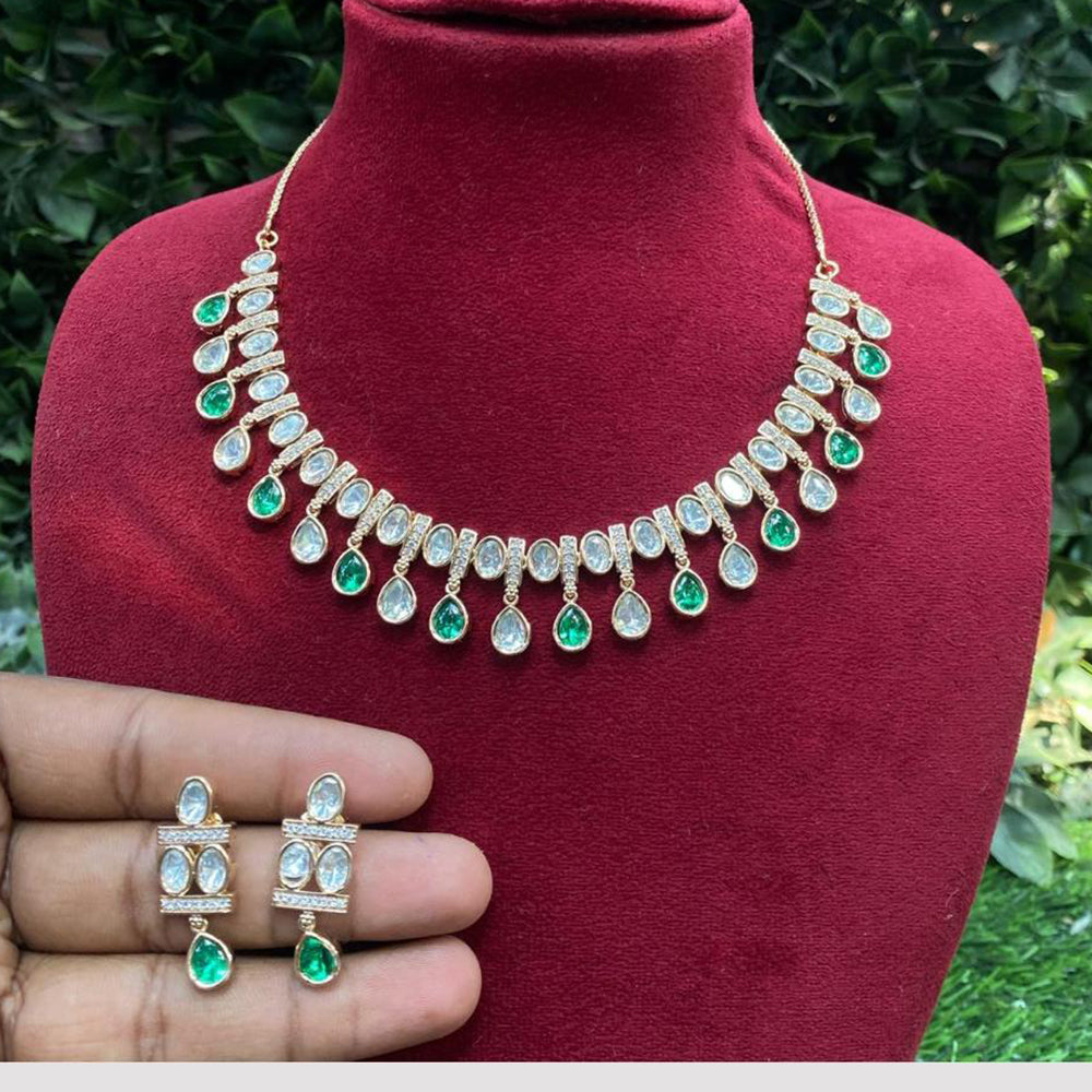 Amoliya Jewels Golden Hour Glam Polki Kundan Luxe Look Necklace Set 