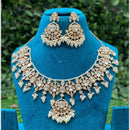 Amoliya Jewels Stunning Polki Kundan And Pearl Traditional Sparkle Necklace Set