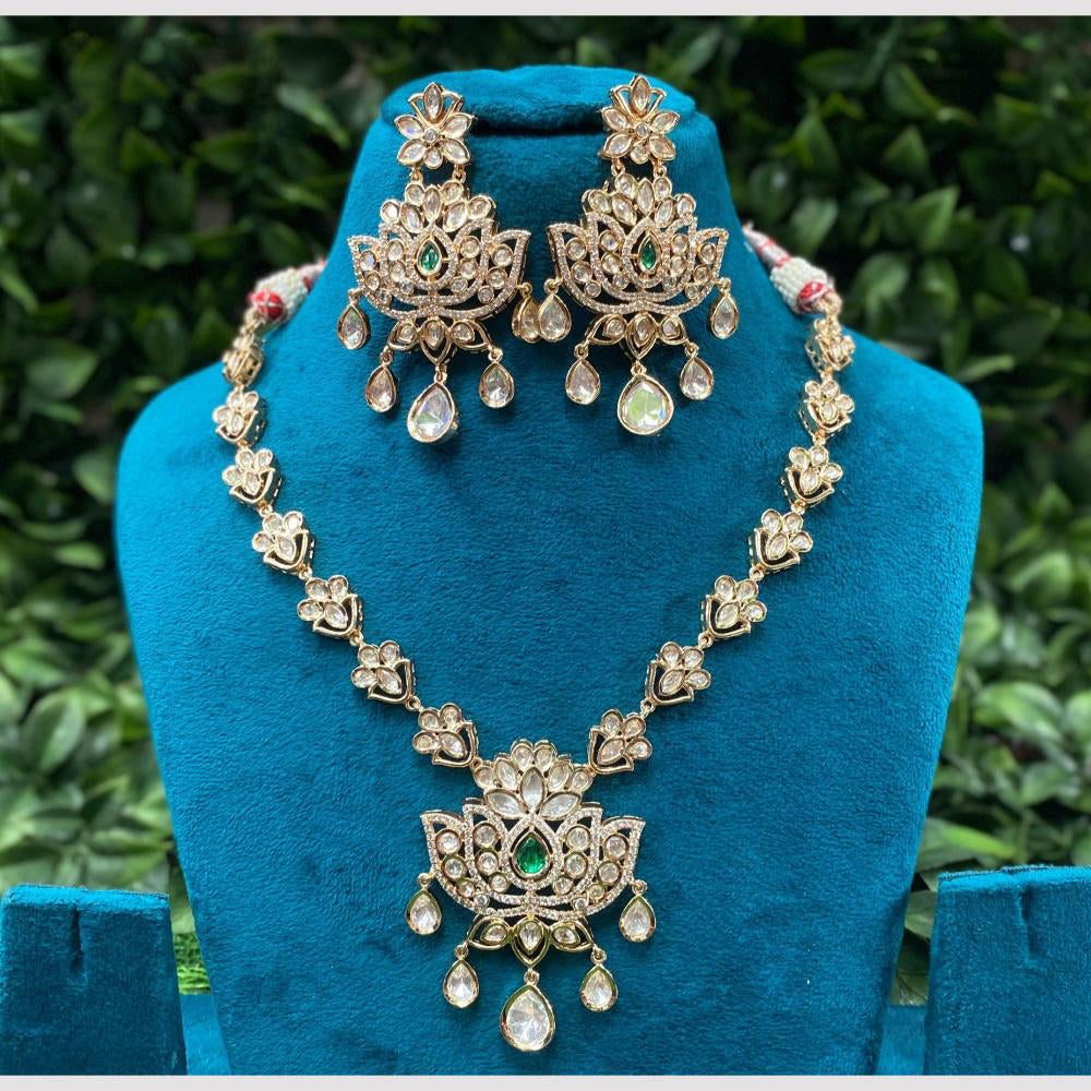 Amoliya Jewels Royal Polki Kundan Timeless Elegance Necklace Set 