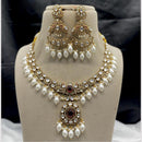 Amoliya Jewels Elegant  Kundan And Pearl Timeless Beauty Necklace Set 