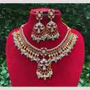Amoliya Jewels Regal Charm Pota Stone With Beads Necklace Set