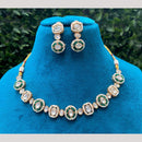 Amoliya Jewels Pearl Beaded Kundan Necklace with Matching Drop Earrings