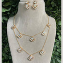 Amoliya Jewels Double Layer Polki Kundan Necklace Set