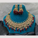 Amoliya Jewels Royal Polki Kundan Pearls And Beads Necklace Set