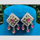 Amoliya Jewels Dual Tone Polki Kundan And Pearl Dangler Earrings