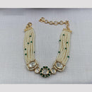 Amoliya Jewels Decent Polki Kundan And Pearl Adjustable Bracelet