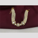 Amoliya Jewels Decent Polki Kundan And Pearl Adjustable Bracelet