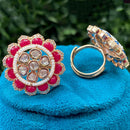 Amoliya Jewels Royal Heritage Polki Kundan And Pearl Studs Earrings